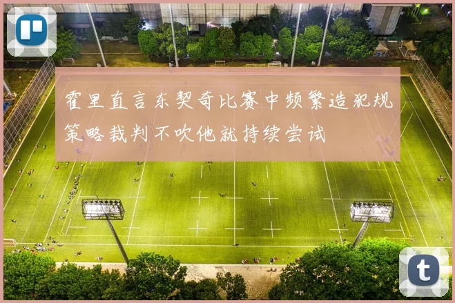 霍里直言东契奇比赛中频繁造犯规策略裁判不吹他就持续尝试